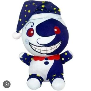 Moon Themed Plush Toy with Blue and White Design